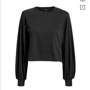 The Range cropped blouson sleeve t shirt